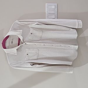 Faherty the legend sweater shirt, size small, cream/beige